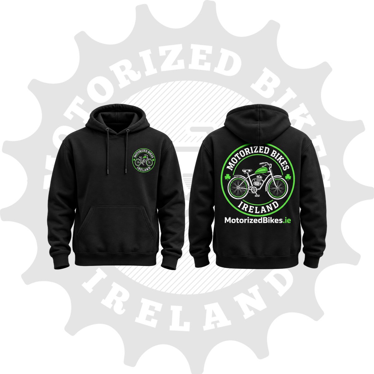 Motorized Bikes Ireland Logo Hoodie – Black – Pre-order